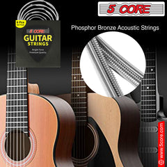 5Core Acoustic Guitar Strings 0.010-0.048 Steel Gauge Heavy Duty w