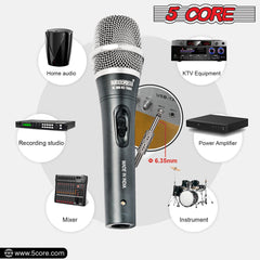 5Core XLR Microphone Dynamic Mic Karaoke Singing Studio Microfono