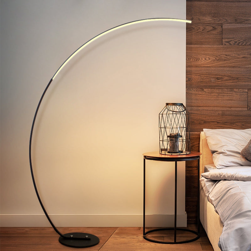 Modern Arc LED Floor Lamp - Adjustable RGB Lighting with Curved Design
