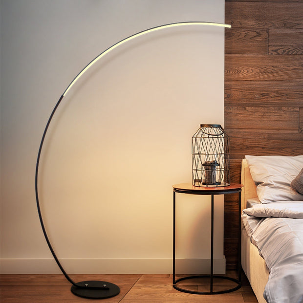 Modern Arc LED Floor Lamp with Curved Light Design