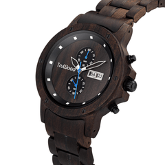 Montre-bracelet en bois d'obsidienne