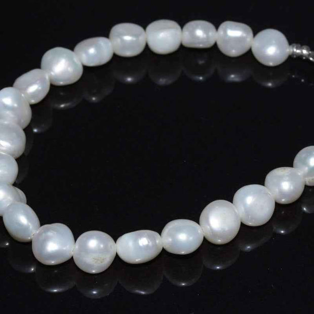 White Pearl Beaded Bracelet Classic Elegant Jewelry