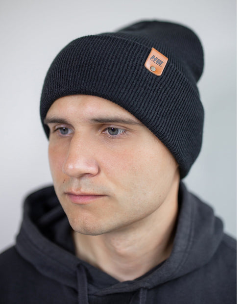 Charcoal Black Beanie