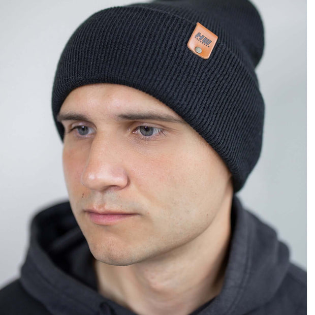 Charcoal Black Beanie