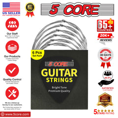 5Core Electric Guitar Strings Nickel 0.009-.042 Gauge w Bright Tone