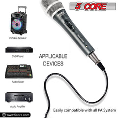 5Core XLR Microphone Dynamic Mic Karaoke Singing Studio Microfono