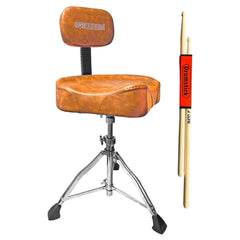 5Core Drum Throne Padded Guitar Stool Backrest Drummer Seat for Adults