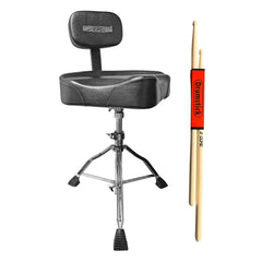 5Core Drum Throne Padded Guitar Stool Backrest Drummer Seat for Adults