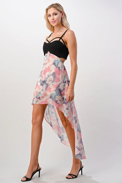 Tie-Dye High-Low Dress