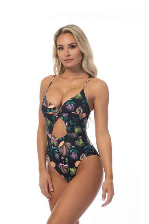 Black Floral Swimsuit