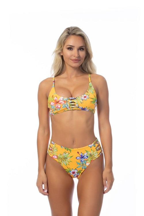 High Waist Floral Bikini