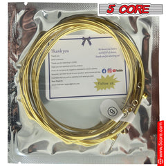 5Core Acoustic Guitar Strings 0.010-0.047 Steel Gauge Heavy Duty