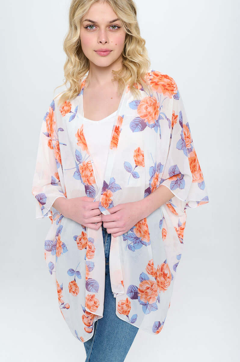 Floral Print Kimono