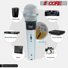 5Core XLR Microphone Dynamic Mic Karaoke Singing Studio Mics Handheld