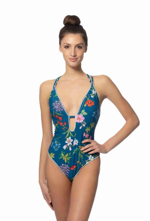 Blue Floral Swimsuit