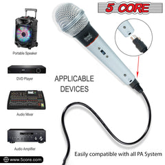 5Core XLR Microphone Dynamic Mic Karaoke Singing Studio Mics Handheld