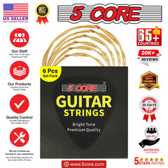 5Core Acoustic Guitar Strings 0.010-0.047 Steel Gauge Heavy Duty