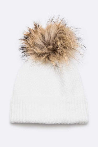 Natural Fur Beanie