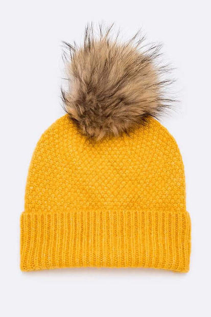Natural Fur Beanie