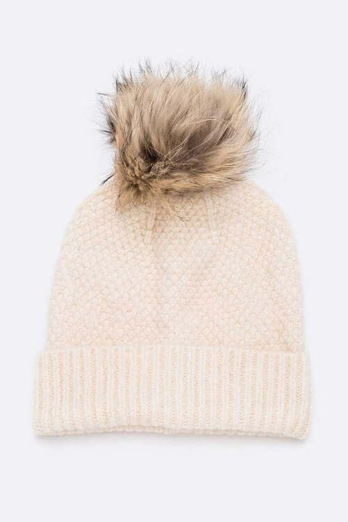 Natural Fur Beanie