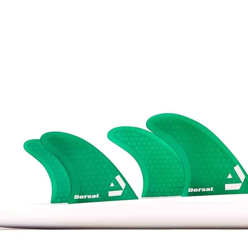 FCS Surfboard Fin Set Green Thruster Design
