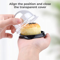 Plastic Containers with Lids Black Cupcake Boxes   50Pcs Clear Cupcake