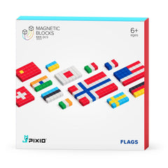 Drapeaux PIXIO - 111 blocs magnétiques en 8 couleurs + application gratuite