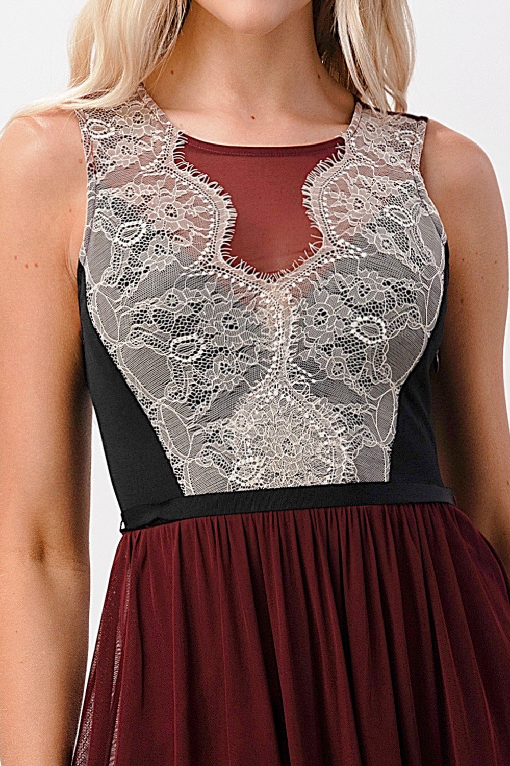 Sheer Lace Maxi Dress