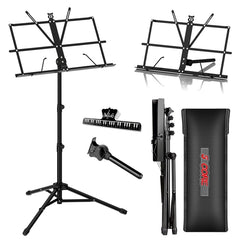 5Core Music Stand For Sheet Music Portable Tripod Adjustable Folding