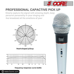 5Core XLR Microphone Dynamic Mic Karaoke Singing Studio Mics Handheld