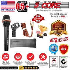 5Core XLR Microphone Dynamic Mic Karaoke Singing Studio Mics Handheld