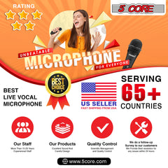 5Core XLR Microphone Dynamic Mic Karaoke Singing Studio Mics Handheld