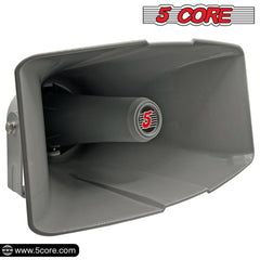 5 Core PA Horn Speaker Outdoor 8x16" Siren Loudspeaker • 40W RMS Loud