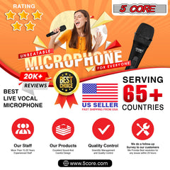 5Core XLR Microphone Dynamic Mic Karaoke Singing Studio Mics Handheld