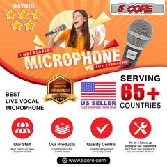 5Core XLR Microphone Dynamic Mic Karaoke Singing Studio Mics Handheld