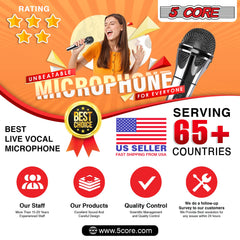 5Core XLR Microphone Dynamic Mic Karaoke Singing Studio Mics Handheld