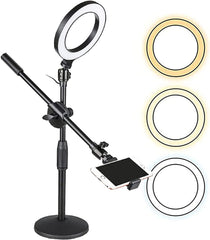 5Core 6 inch Ring Light + Cell Phone Stand Adjustable Ringlight LED