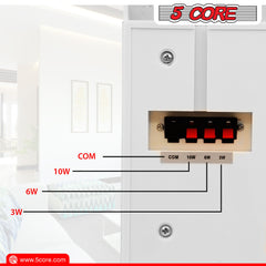 5Core Outdoor Speakers Stereo In Wall 100W Peak Passive Home Audio