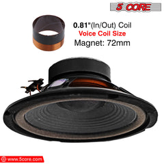 5Core 6 Inch Subwoofer speaker 300 Watt Car Subwoofer 4 Ohm