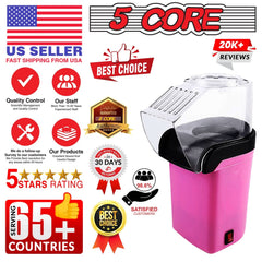 5Core Popcorn Machine 16 Cup Hot Air Popper Mini Portable Electric Pop