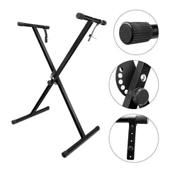 5Core Keyboard Stand Single X Style Adjustable Lift Piano Riser For 49