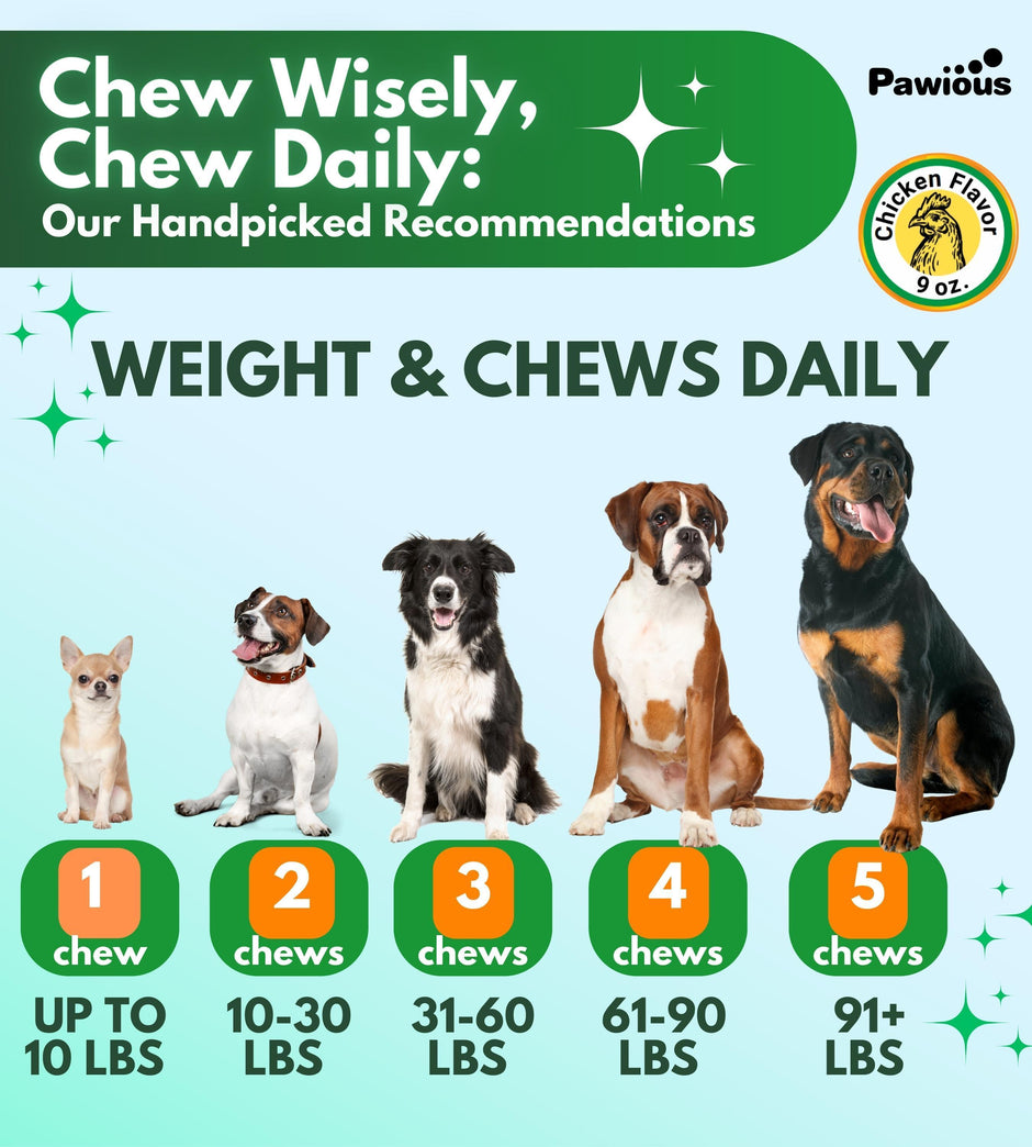 Suppléments pour hanches et articulations Pawious + glucosamine pour chiens 120 unités.