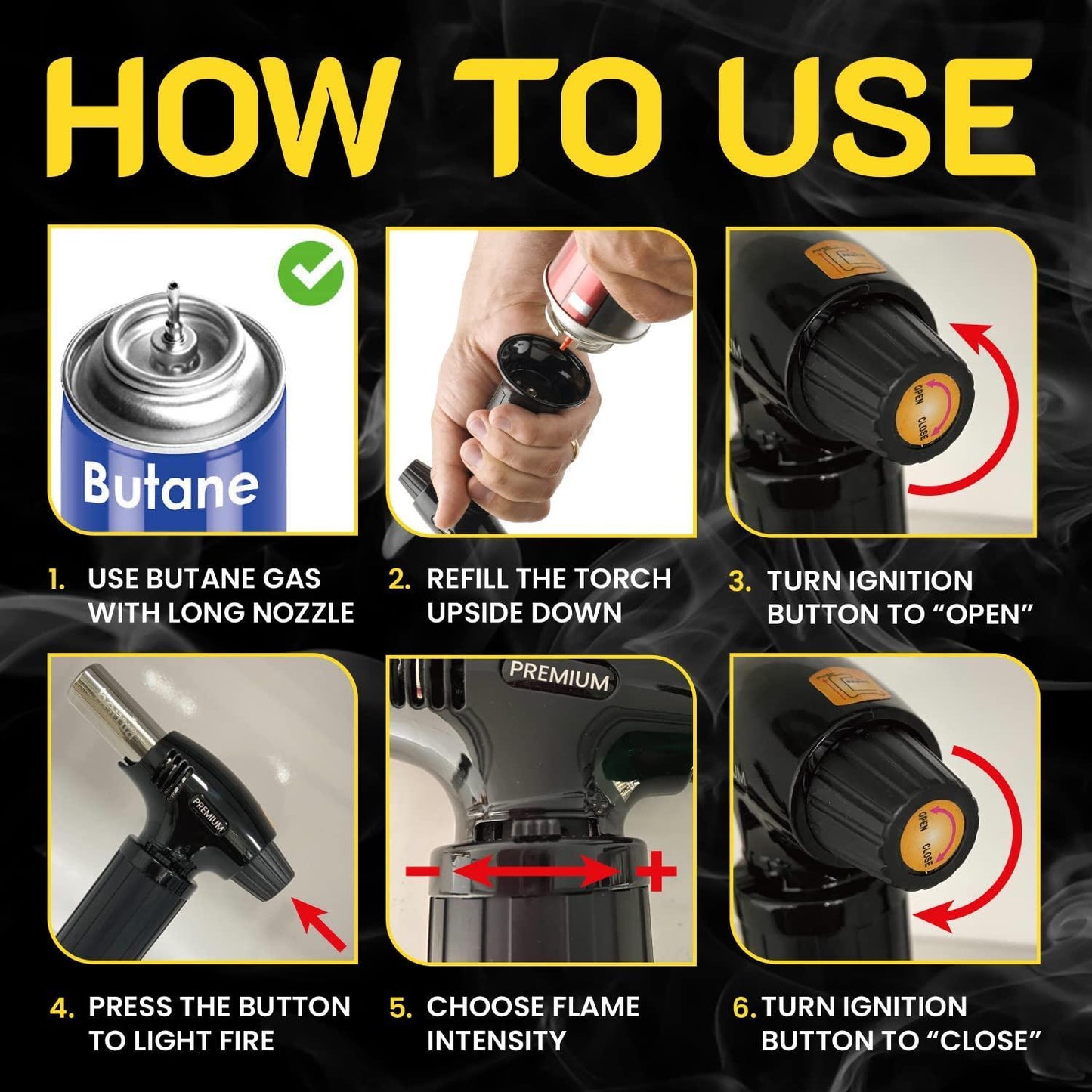 Refillable Butane Torch Lighter