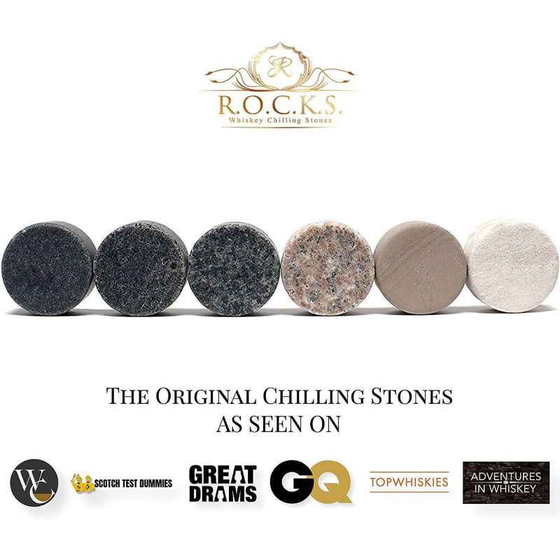 Whiskey Stones Set - 6 Ct Premium Chilling Stones