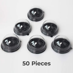 Plastic Containers with Lids Black Cupcake Boxes   50Pcs Clear Cupcake