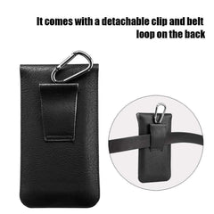 Pochette en cuir pour support de téléphone vertical universel double - Noir