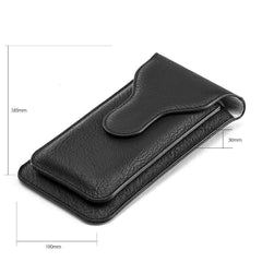 Pochette en cuir pour support de téléphone vertical universel double - Noir