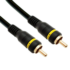 Male to Male Composite Video RCA Cable With Gold Plated Connectors -