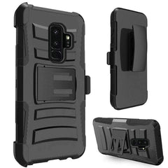 Rugged TUFF Hybrid Armor Hard Defender Case With Holster for Samsung