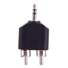 Adaptador de audio en Y AMZER® de 2 RCA macho a conector macho de 3,5 mm (negro)